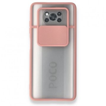 BSSM Palm Buzlu Kamera Sürgülü Silikon - Pembe Xiaomi Pocophone X3 Kılıf