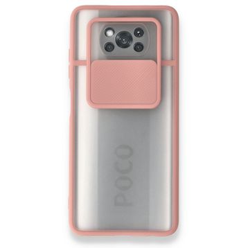 BSSM Palm Buzlu Kamera Sürgülü Silikon - Pembe Xiaomi Pocophone X3 Kılıf