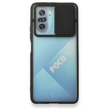 BSSM Palm Buzlu Kamera Sürgülü Silikon - Siyah Xiaomi Poco F3 Kılıf