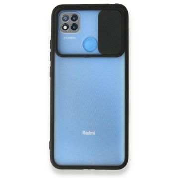 BSSM Palm Buzlu Kamera Sürgülü Silikon - Siyah Xiaomi Redmi 9C Kılıf