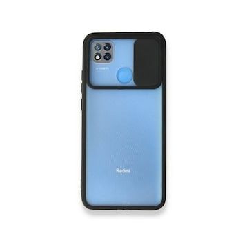 BSSM Palm Buzlu Kamera Sürgülü Silikon - Siyah Xiaomi Redmi 9C Kılıf