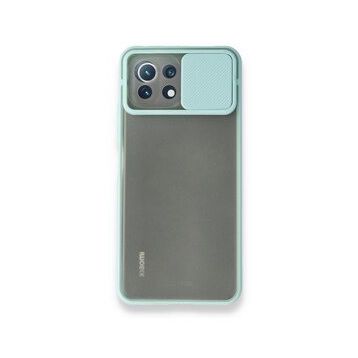 BSSM Palm Buzlu Kamera Sürgülü Silikon - Turkuaz Xiaomi Mİ 11 Lite Kılıf