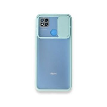 BSSM Palm Buzlu Kamera Sürgülü Silikon - Turkuaz Xiaomi Redmi 9C Kılıf