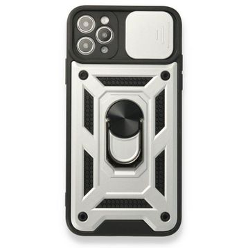 BSSM Pars Lens Yüzüklü Silikon - Gümüş iPhone 11 Pro Kılıf