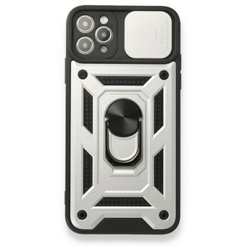 BSSM Pars Lens Yüzüklü Silikon - Gümüş iPhone 11 Pro Kılıf