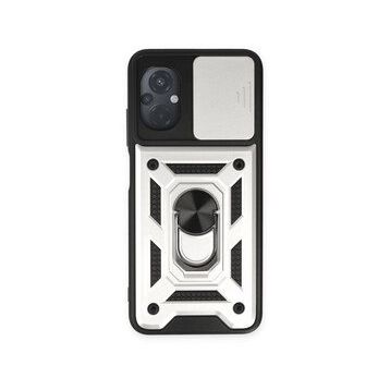BSSM Pars Lens Yüzüklü Silikon - Gümüş Xiaomi Poco M5 Kılıf
