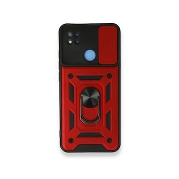 BSSM Pars Lens Yüzüklü Silikon - Kırmızı Xiaomi Redmi 9C Kılıf