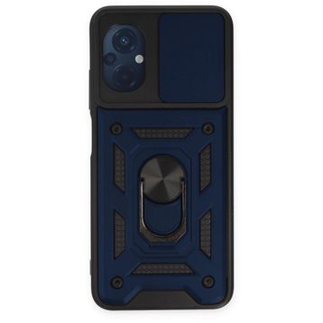 BSSM Pars Lens Yüzüklü Silikon - Lacivert Xiaomi Poco M5 Kılıf