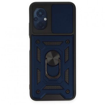 BSSM Pars Lens Yüzüklü Silikon - Lacivert Xiaomi Poco M5 Kılıf