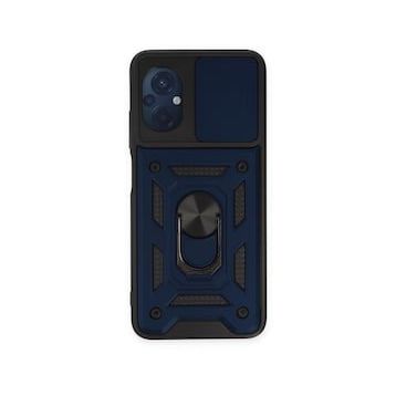 BSSM Pars Lens Yüzüklü Silikon - Lacivert Xiaomi Poco M5 Kılıf