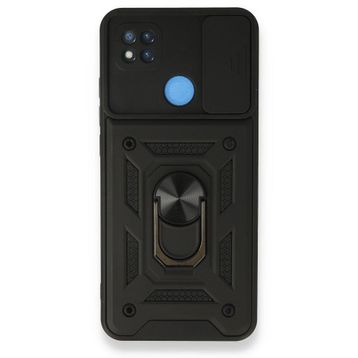 BSSM Pars Lens Yüzüklü Silikon - Siyah Xiaomi Redmi 9C Kılıf