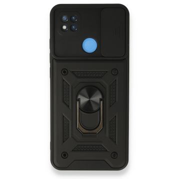 BSSM Pars Lens Yüzüklü Silikon - Siyah Xiaomi Redmi 9C Kılıf