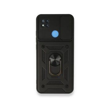 BSSM Pars Lens Yüzüklü Silikon - Siyah Xiaomi Redmi 9C Kılıf