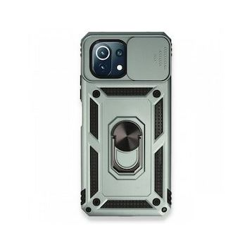 BSSM Pars Lens Yüzüklü Silikon - Yeşil Xiaomi Mİ 11 Lite Kılıf