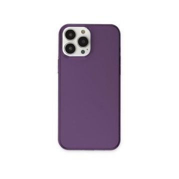 BSSM Pc Sert Şeffaf Kapak - Mor iPhone 13 Pro Max Kılıf