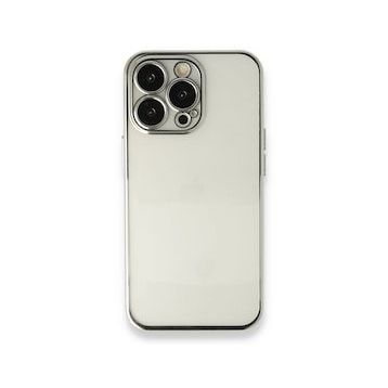 BSSM Razer Lensli Silikon - Gümüş iPhone 14 Pro Max Kılıf