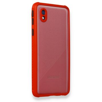 BSSM Samsung Galaxy A01 Core Miami Şeffaf Kırmızı Silikon Kılıf