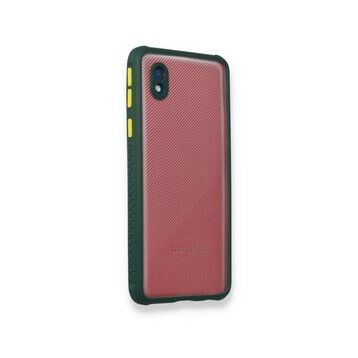 BSSM Samsung Galaxy A01 Core Miami Şeffaf Silikon Koyu Yeşil Kılıf