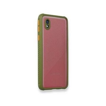 BSSM Samsung Galaxy A01 Core Miami Şeffaf Silikon Yeşil Kılıf