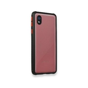 BSSM Samsung Galaxy A01 Core Miami Şeffaf Siyah Silikon Kılıf