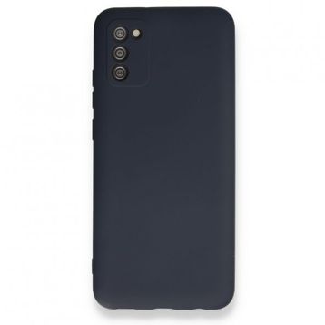BSSM Samsung Galaxy A02S Nano içi Kadife Silikon Lacivert Kılıf