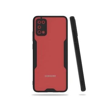 BSSM Samsung Galaxy A02S Platin Silikon Siyah Kılıf