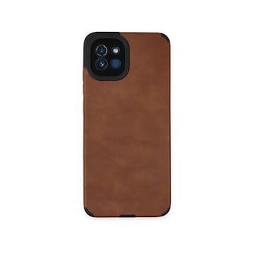 BSSM Samsung Galaxy A03 Loop Deri Silikon Kahverengi Kılıf