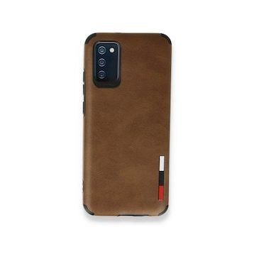BSSM Samsung Galaxy A03S Loop Deri Silikon Kahverengi Kılıf