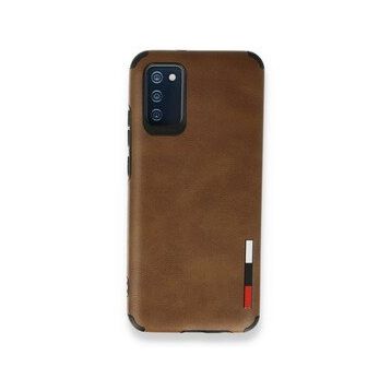 BSSM Samsung Galaxy A03S Loop Deri Silikon Kahverengi Kılıf