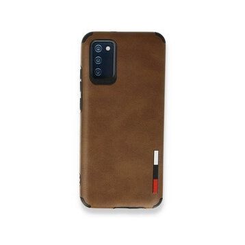 BSSM Samsung Galaxy A03S Loop Deri Silikon Kahverengi Kılıf