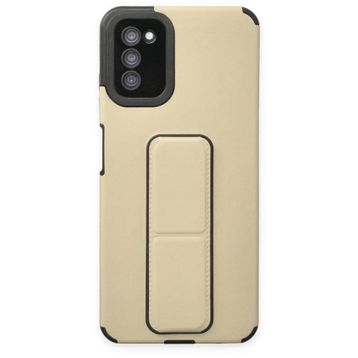 BSSM Samsung Galaxy A03S Mega Standlı Silikon Gold Kılıf