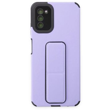 BSSM Samsung Galaxy A03S Mega Standlı Silikon Lila Kılıf