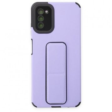 BSSM Samsung Galaxy A03S Mega Standlı Silikon Lila Kılıf