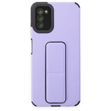 BSSM Samsung Galaxy A03S Mega Standlı Silikon Lila Kılıf