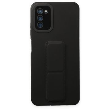 BSSM Samsung Galaxy A03S Mega Standlı Silikon Siyah Kılıf