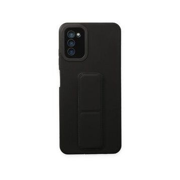 BSSM Samsung Galaxy A03S Mega Standlı Silikon Siyah Kılıf