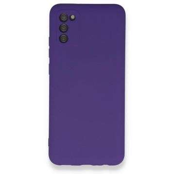 BSSM Samsung Galaxy A03S Nano içi Kadife Silikon Mor Kılıf
