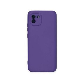 BSSM Samsung Galaxy A03S Nano içi Kadife Silikon Mor Kılıf