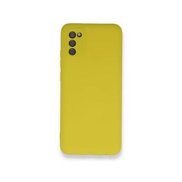 BSSM Samsung Galaxy A03S Nano içi Kadife Silikon Sarı Kılıf