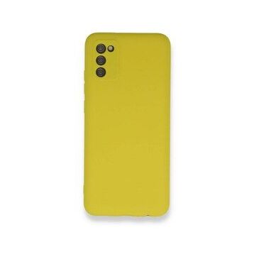 BSSM Samsung Galaxy A03S Nano içi Kadife Silikon Sarı Kılıf
