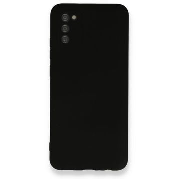 BSSM Samsung Galaxy A03S Nano içi Kadife Silikon Siyah Kılıf