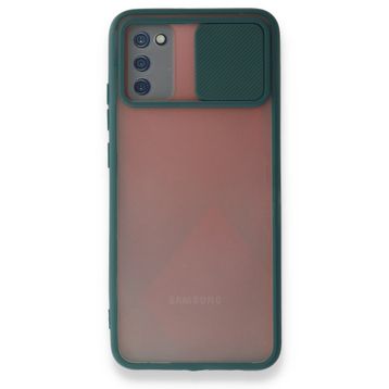 BSSM Samsung Galaxy A03S Palm Buzlu Kamera Sürgülü Silikon Yeşil Kılıf