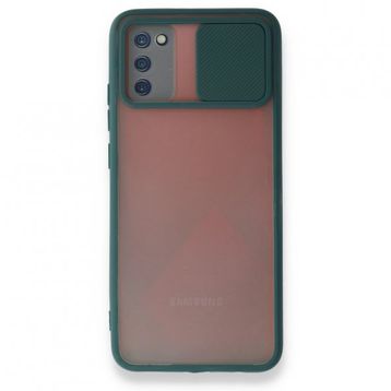 BSSM Samsung Galaxy A03S Palm Buzlu Kamera Sürgülü Silikon Yeşil Kılıf