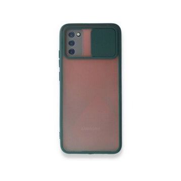 BSSM Samsung Galaxy A03S Palm Buzlu Kamera Sürgülü Silikon Yeşil Kılıf