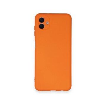 BSSM Samsung Galaxy A04 Nano içi Kadife Silikon Turuncu Kılıf