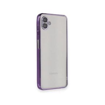 BSSM Samsung Galaxy A04 Razer Lensli Silikon Mor Kılıf
