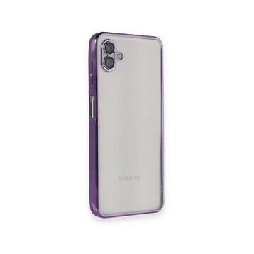 BSSM Samsung Galaxy A04 Razer Lensli Silikon Mor Kılıf