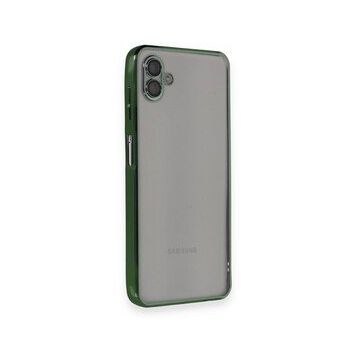 BSSM Samsung Galaxy A04 Razer Lensli Silikon Yeşil Kılıf