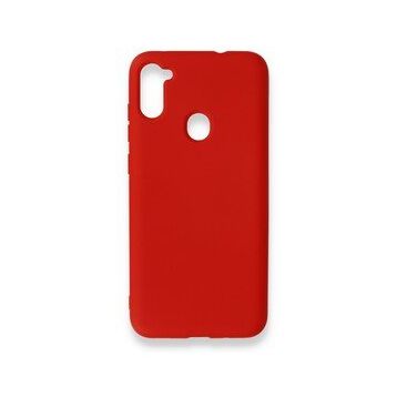 BSSM Samsung Galaxy A11 Nano içi Kadife Silikon Kırmızı Kılıf