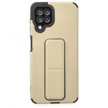 BSSM Samsung Galaxy A22 Mega Standlı Silikon Gold Kılıf